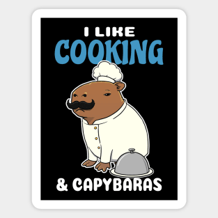 I Like Cooking and Capybaras Cartoon Magnet